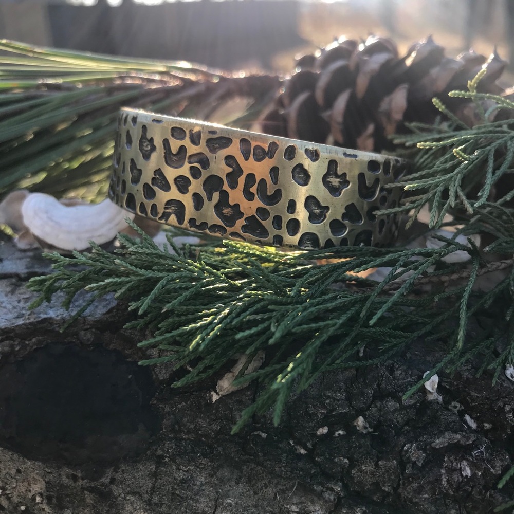 New Anju Brass Leopard Cuff Bracelet